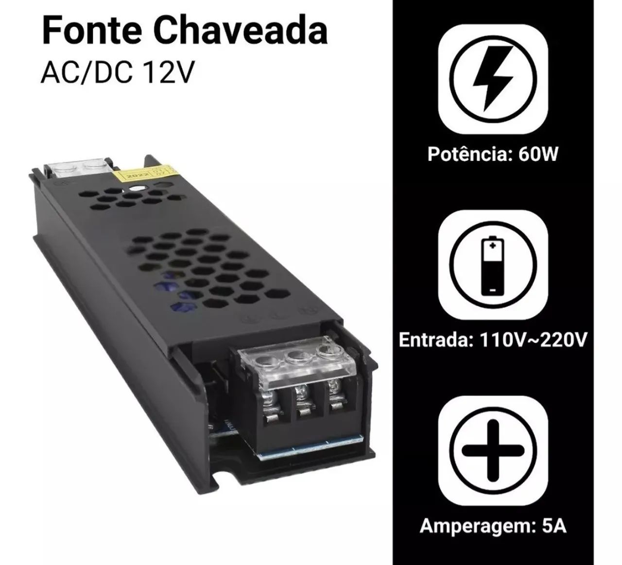 Fonte Chaveada 5A 12v 60W 