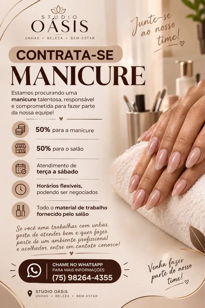 Contrata-se manicure 