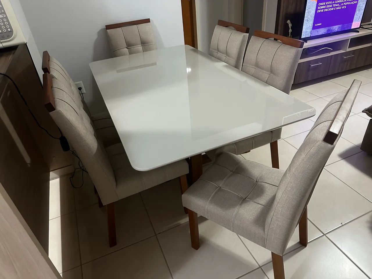 Mesa de Jantar Pedro 160x80 Com 6 Cadeiras 100% Madeira - Foto 2