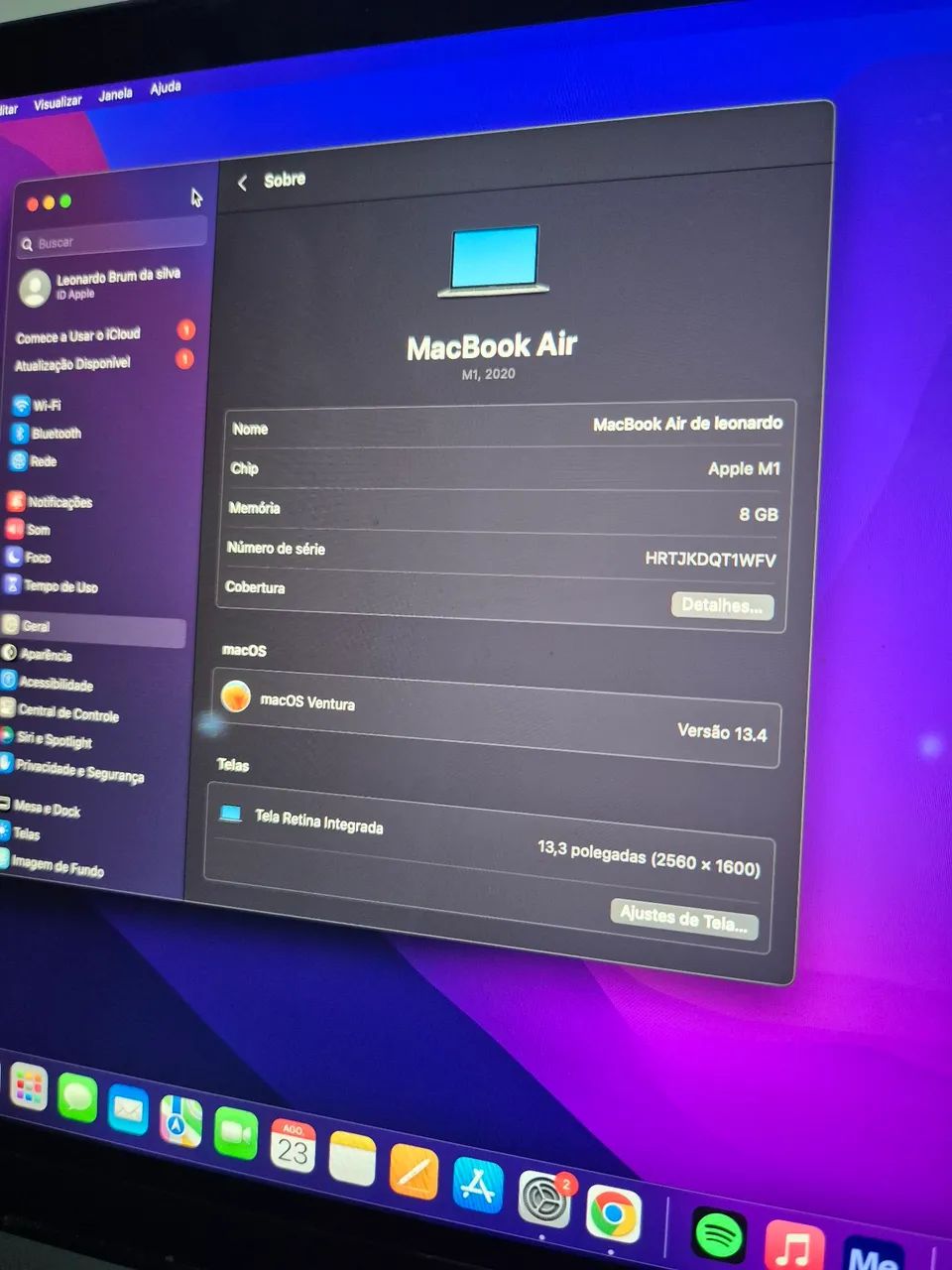 VENDO MACBOOK AIR M1 8GB RAM SSD 256GB - Foto 4