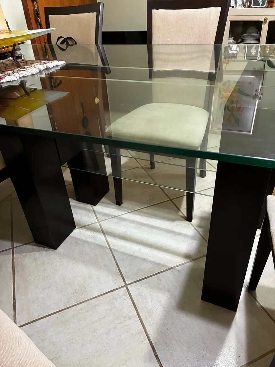 Mesa de jantar 6 cadeiras tampo de vidro  - Foto 3