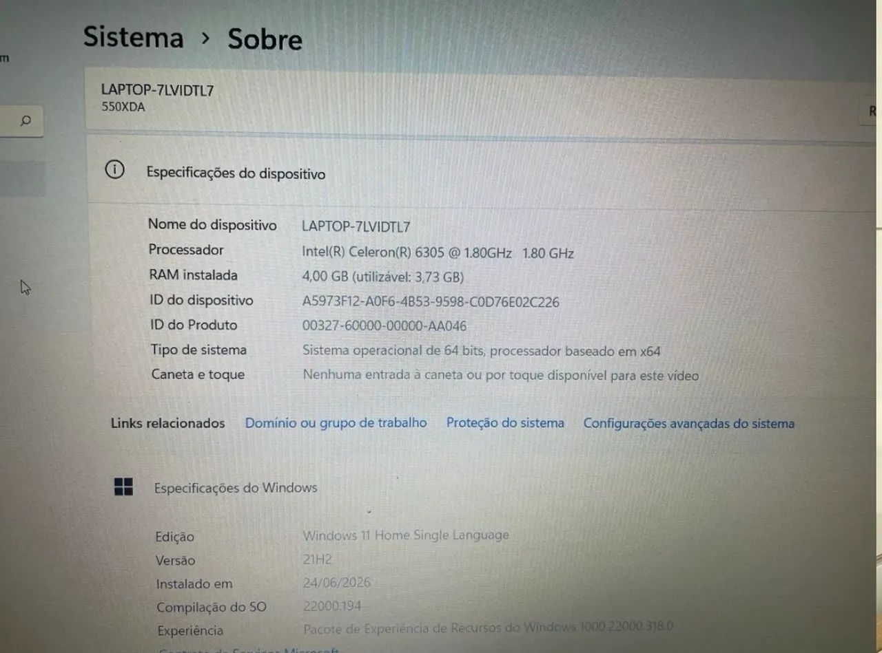 Notebook Samsung NP550XDA 
