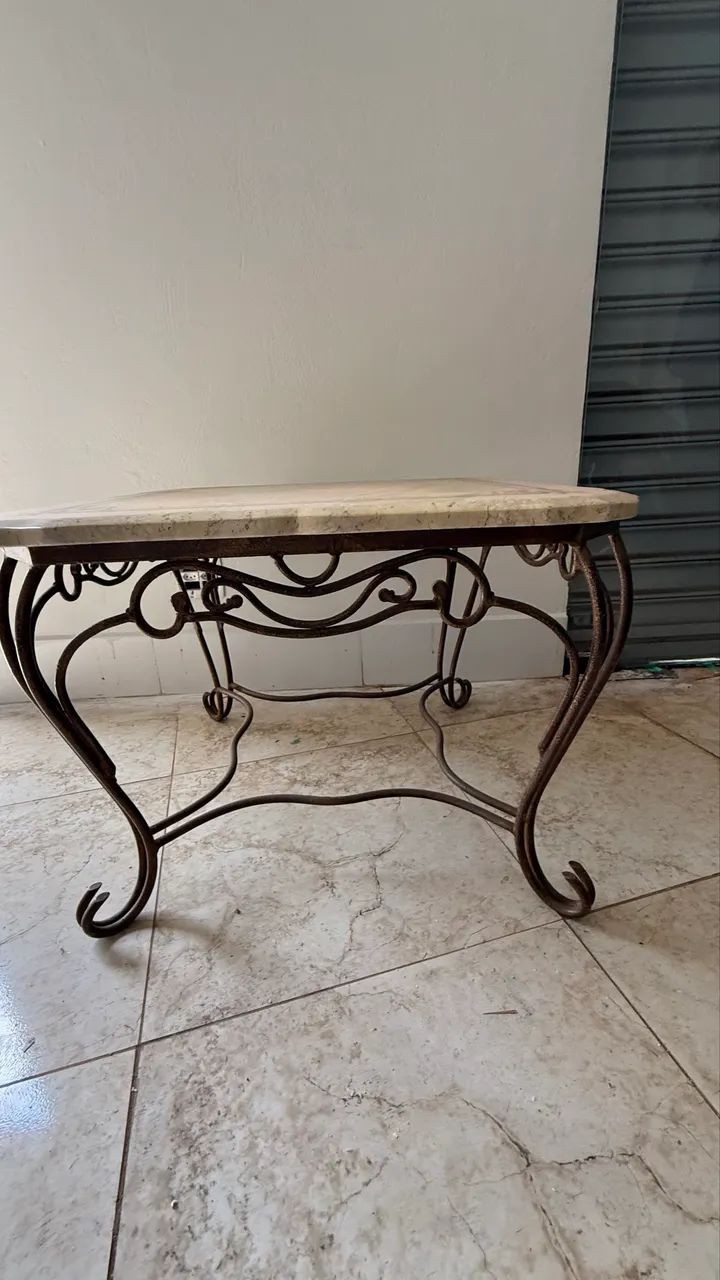 Mesa Vintage em Mármore Travertino  - Foto 5