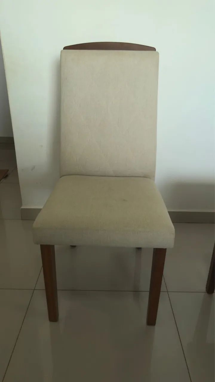 Mesa de 6 lugares madeira com tampo de vidro  - Foto 3
