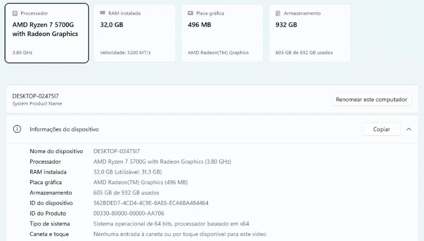 pc gamer ryze 7 5600g 1tb ssd 32 ram  - Foto 4