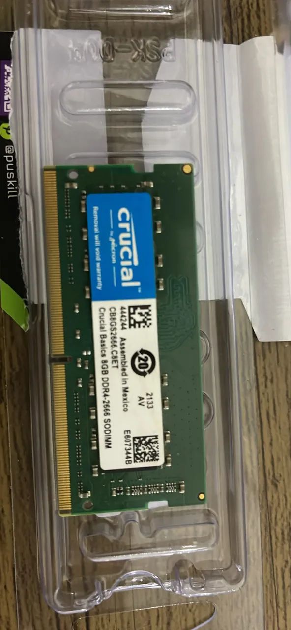 Memória ram 8gb crucial notebook soddim