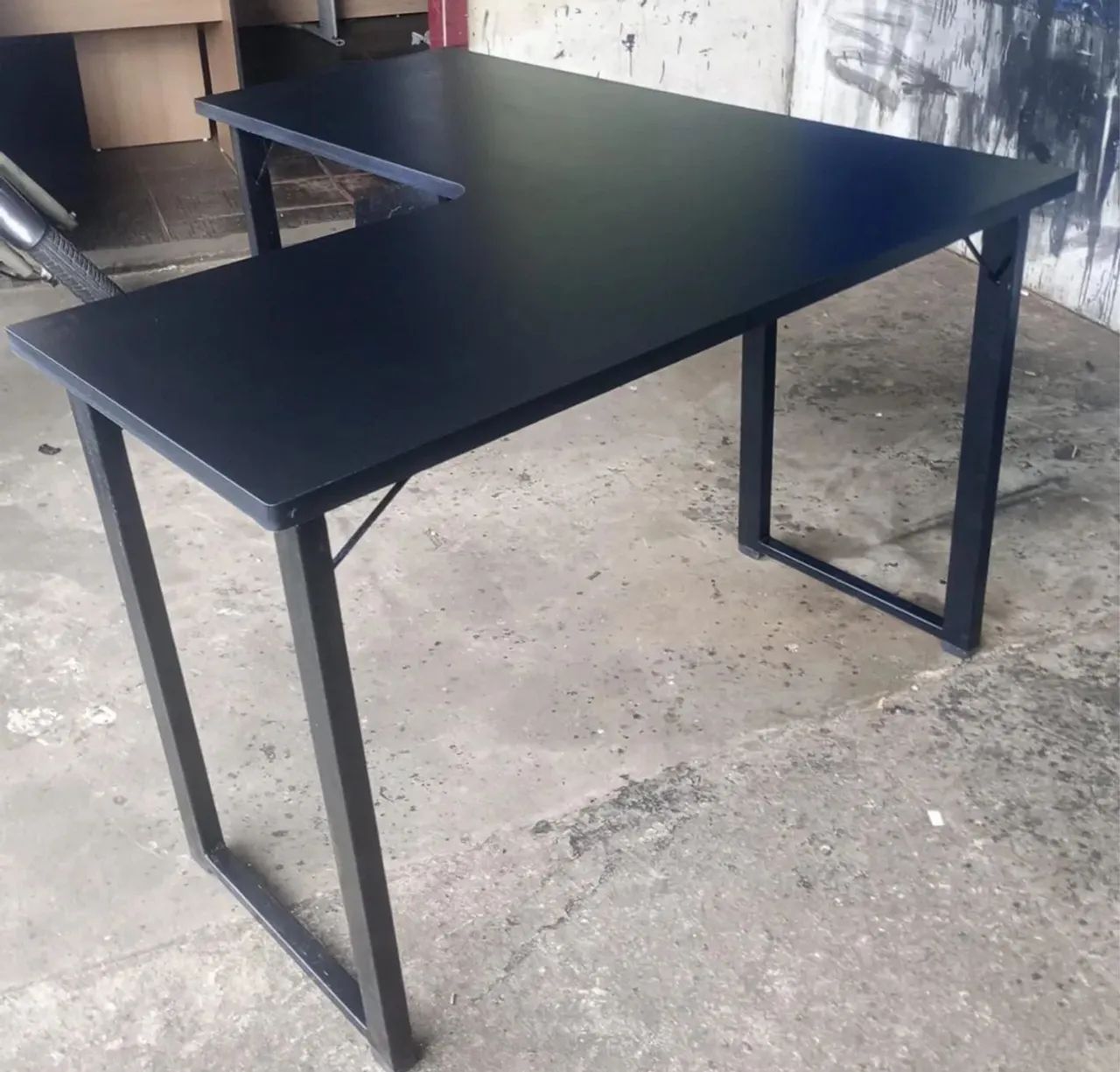 mesa reta em L estilo industrial, frete grátis 