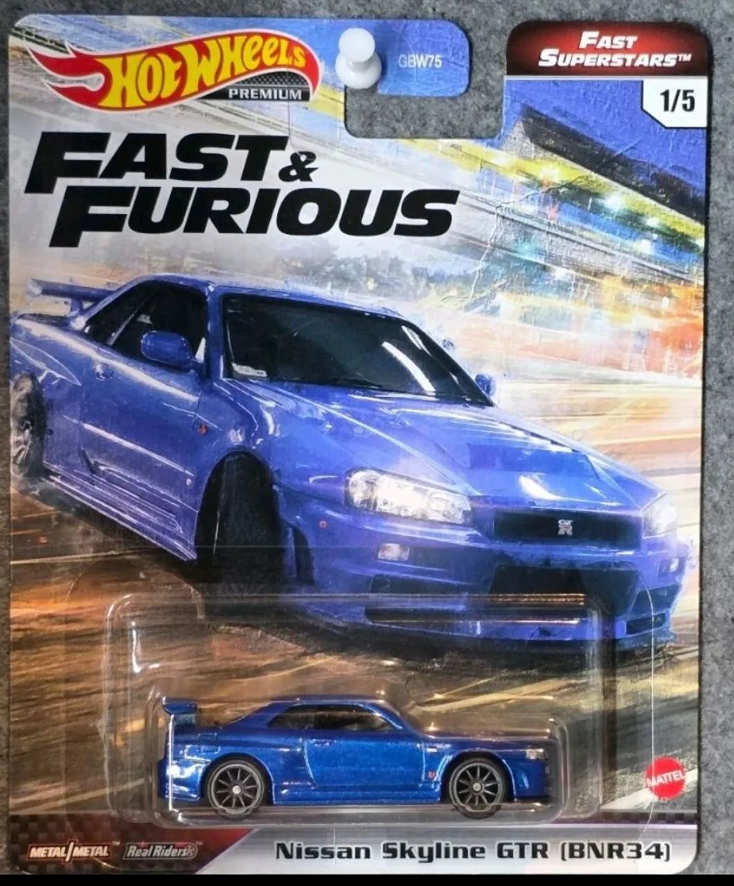 Hot Wheels Premium Velozes e Furiosos Superestrelas 1/5 Nissan Skyline GTR (BNR34)