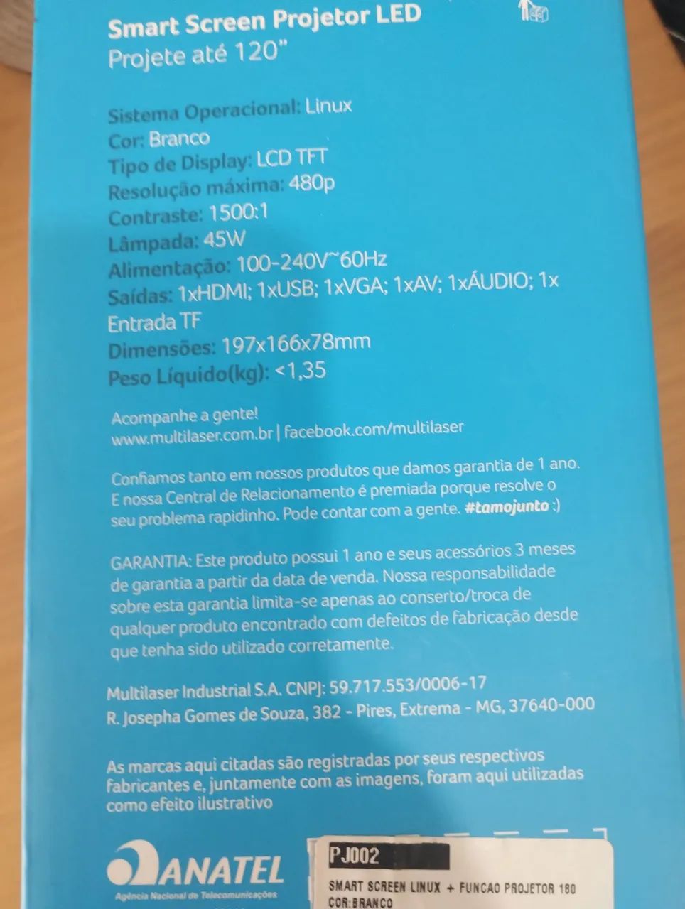 Multilaser smart screen projetor LED