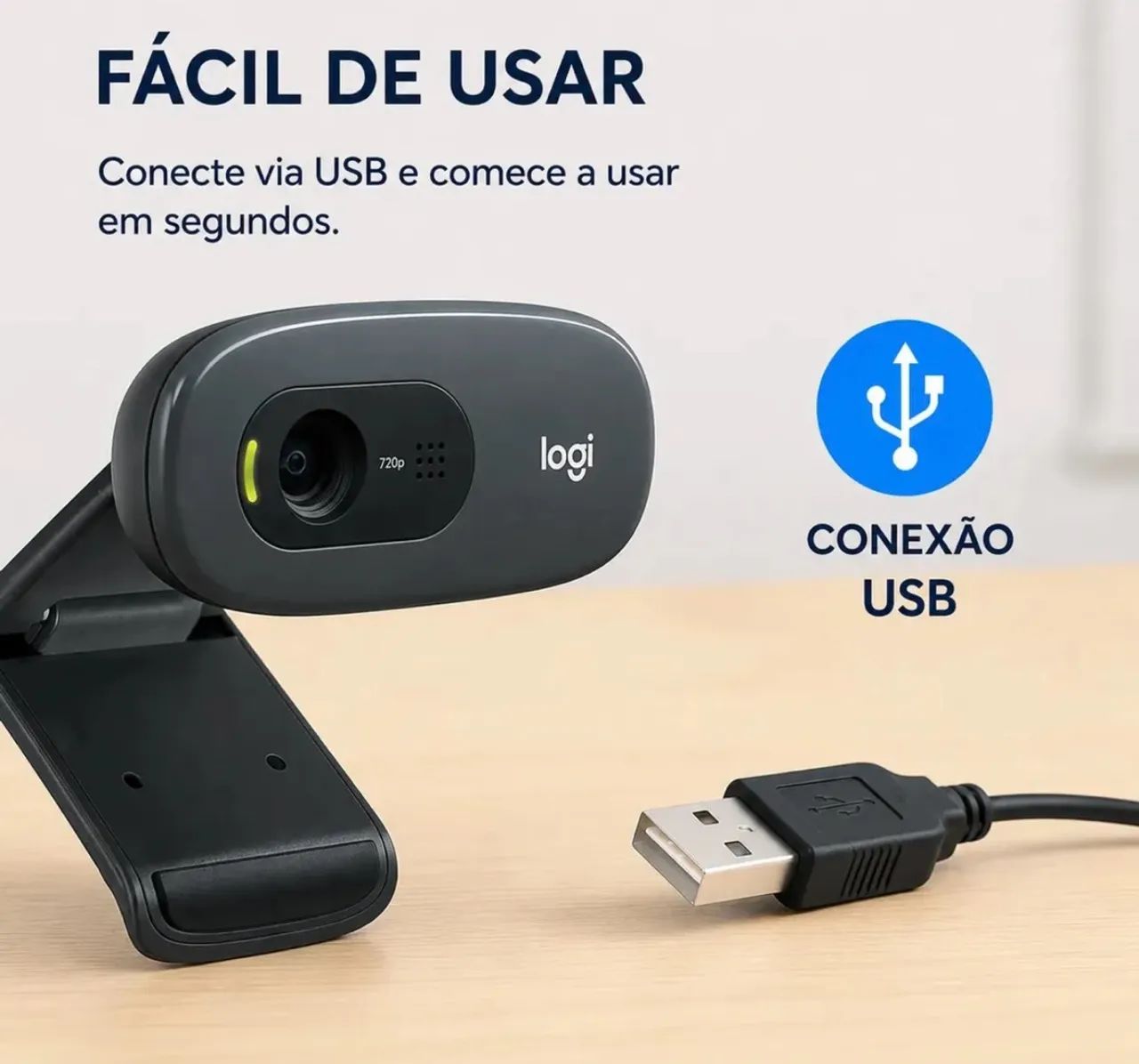 LOGITECH C270 HD WEBCAM - 720p - Foto 5