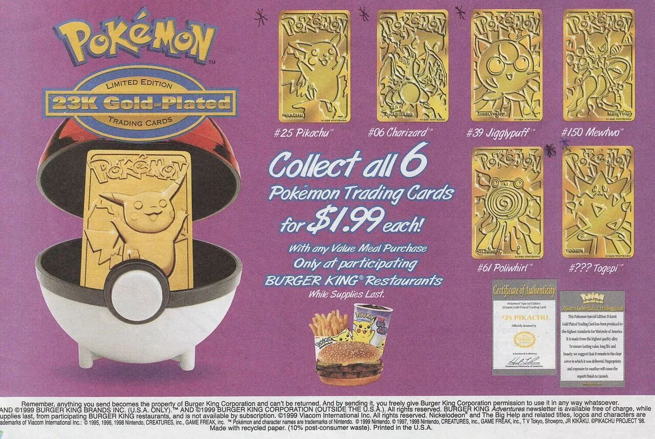 Coleção completa Pokémon Burger King Gold Plated 1999 - Foto 2