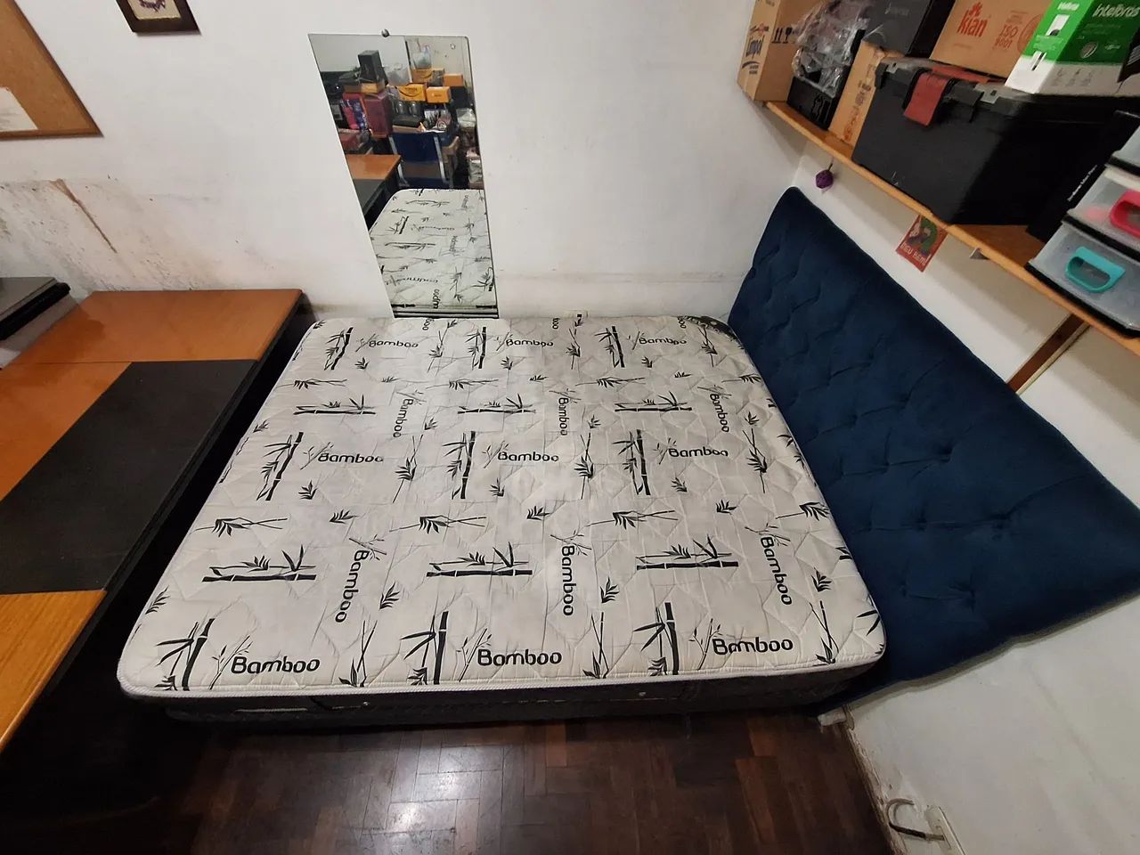 Cama box + colchão queen size com cabeceira  - Foto 3