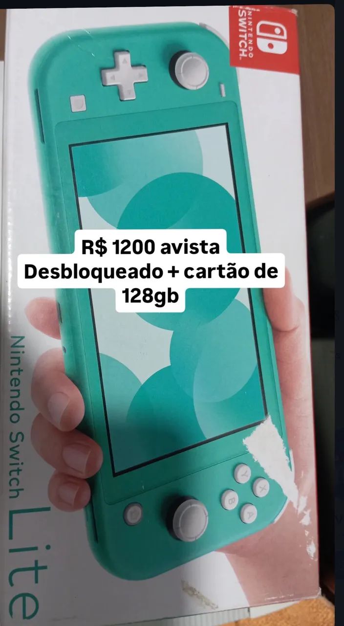 Nintendo switch lite desbloq. Com cartão de 128g - Foto 2