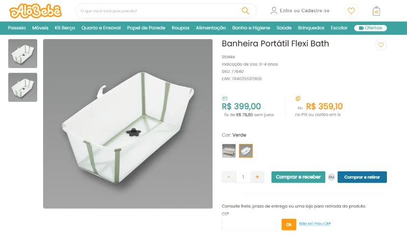 Banheira Infantil Portátil Flexi Bath Stokke - Foto 5