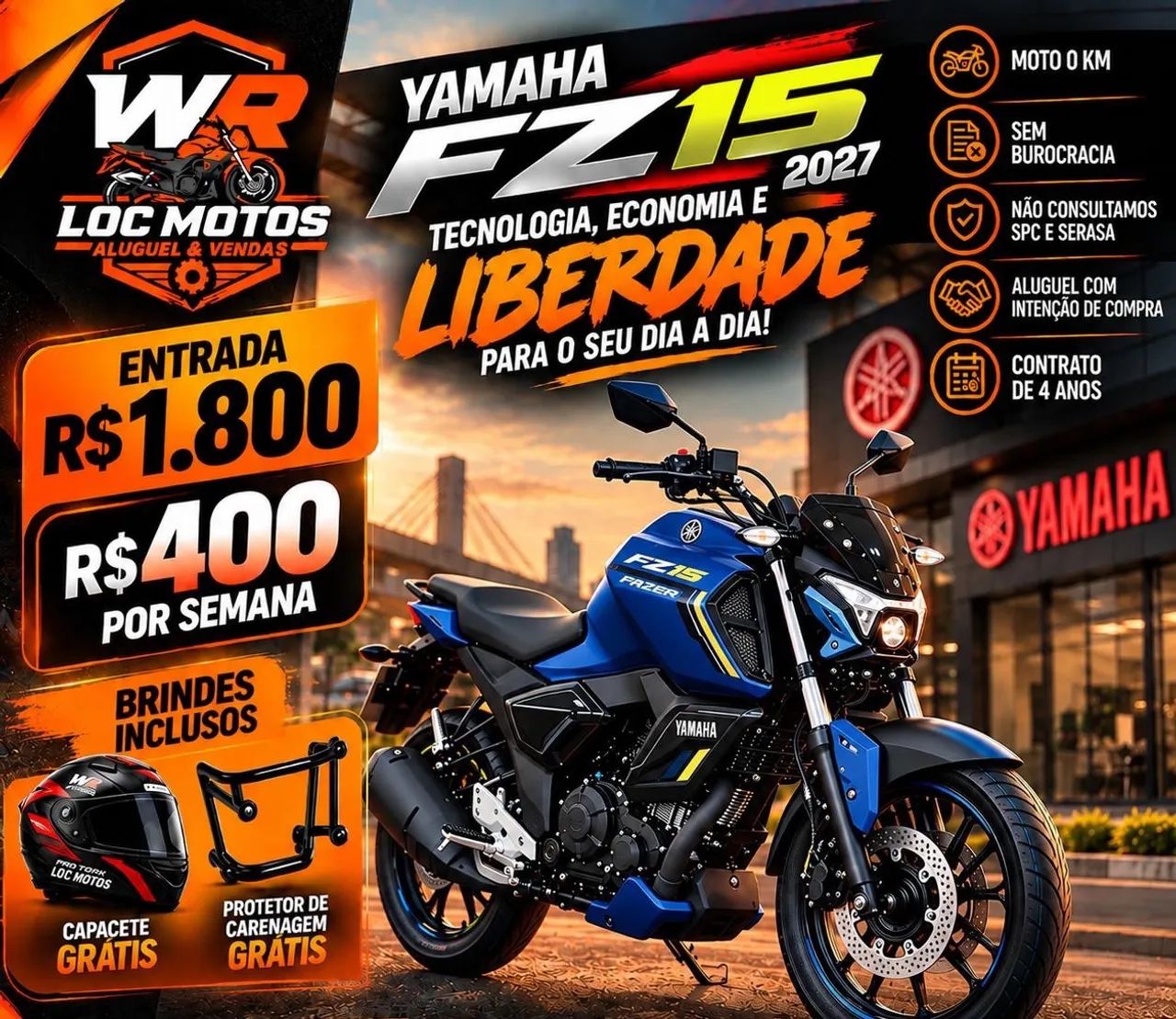 Locação com intenção de compra / Yamaha Factor DX 2027/ FZ15 2027/ CROSSER 2027 - Foto 4