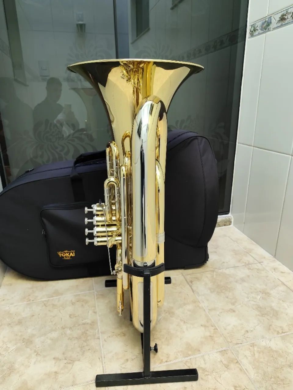 Tuba 5/4 Tokai TB-600L 4 Pistos e 1 Rotor Sib - Laqueada -Nova -Troco- Parcelo - Foto 5