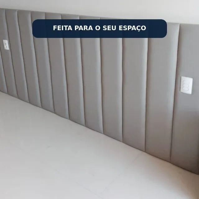 Cabeceira Estofada em Painel Inteiro Sob Medida - Foto 2