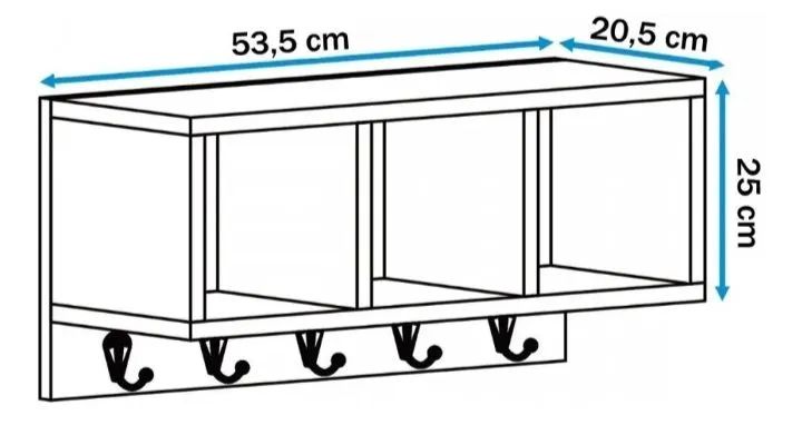 Nicho novo 100% MDF branco com 5 ganchos  - Foto 3