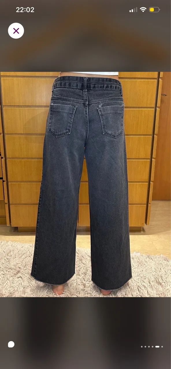 Calça wide leg preta  - Foto 4