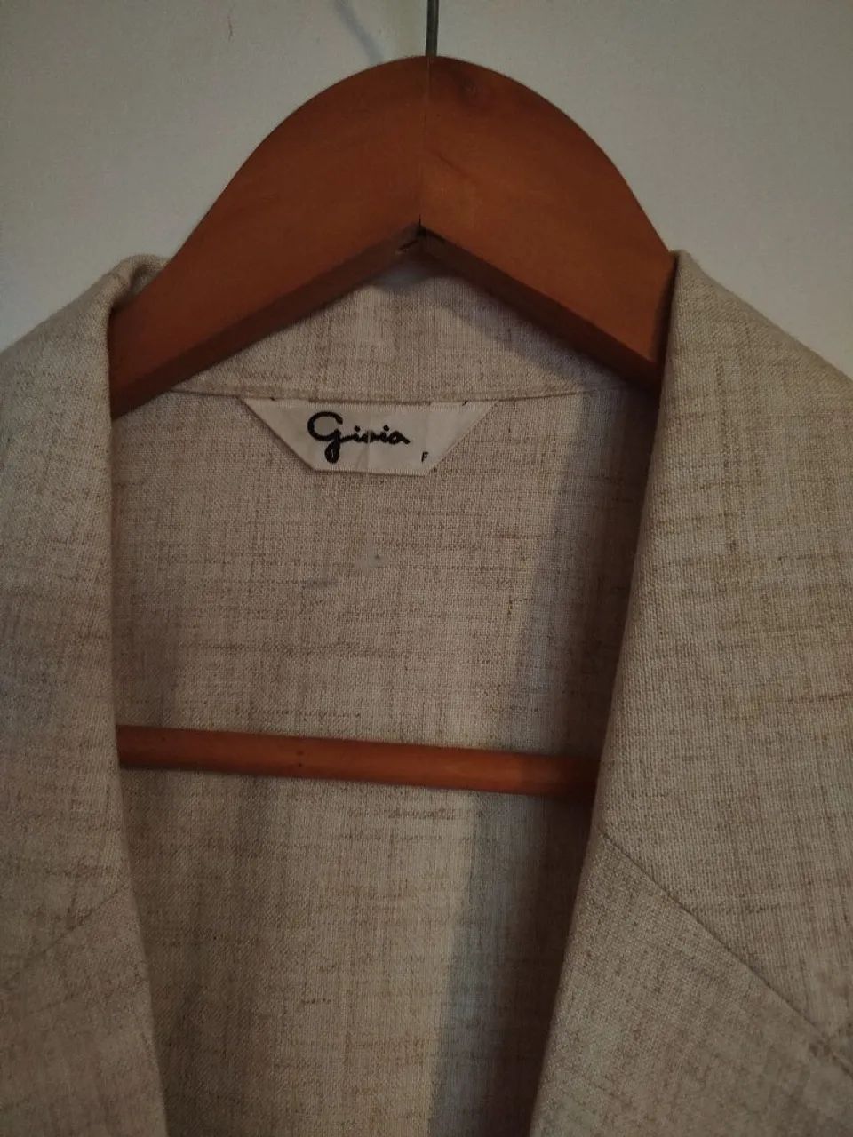 Blazer de linho bege G - Foto 3