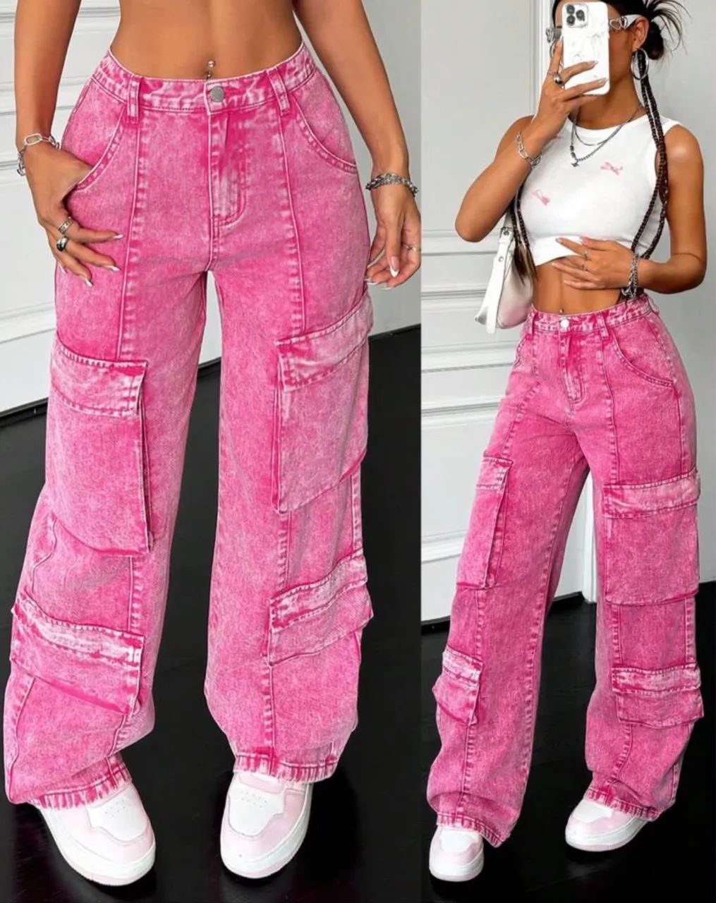 Calça wide leg