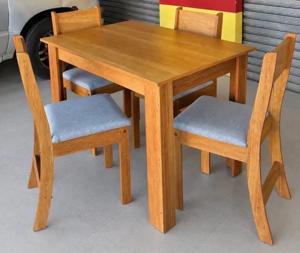 Mesa de jantar 4 cadeiras mdf 