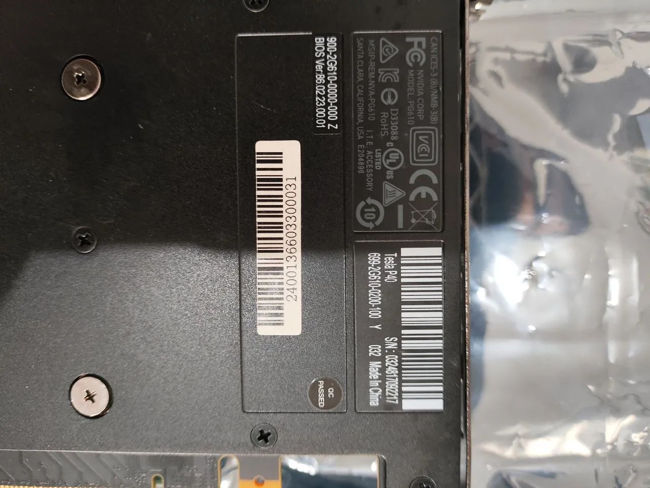 Placa de vídeo Tesla P40 24GB ECC (LLM/IA) - Foto 3