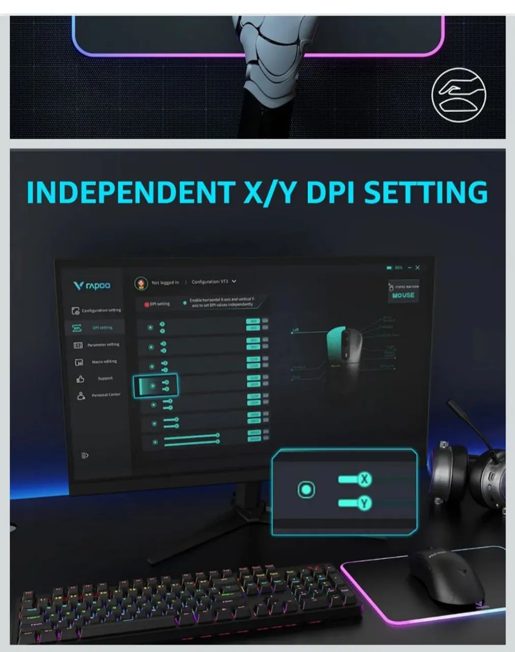 Mouse Gamer Rapoo VT3 Pro Max 8000hz - Foto 4