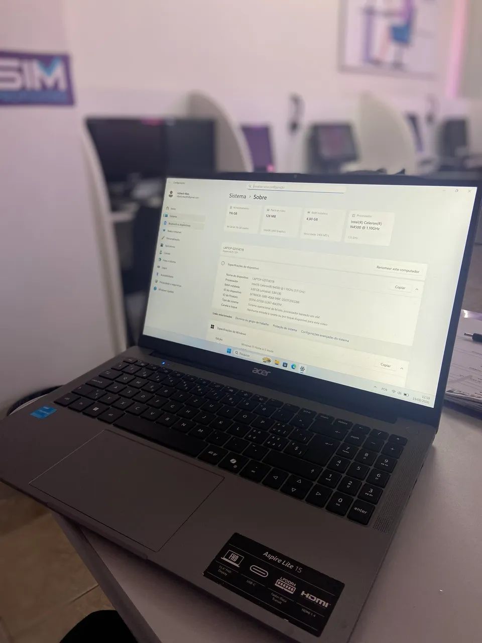 Notebook Acer aspire lite 15 