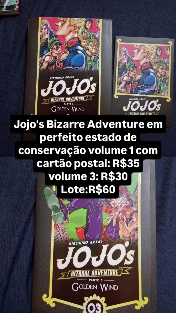 Coleção mangás Jojo's Bizarre Adventure parte 5 vol 1 e 3 com