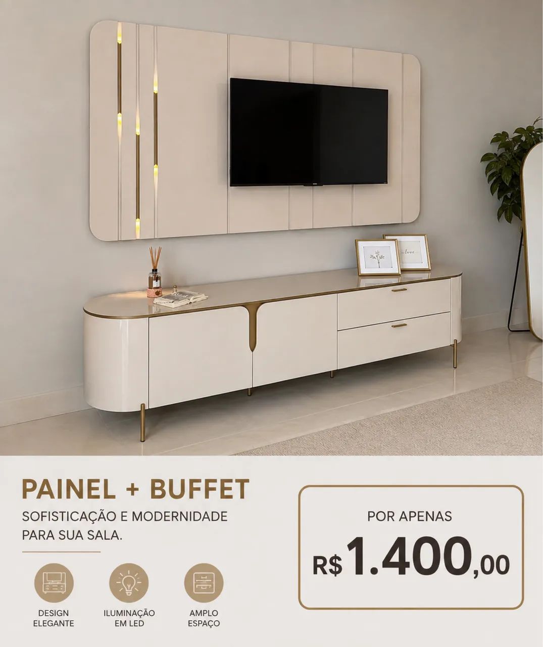 Painel tv com led 