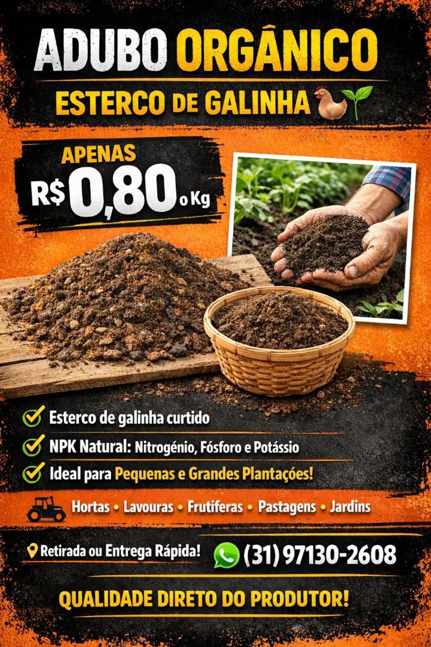 ADUBO ORGÂNICO - ESTERCO DE GALINHA