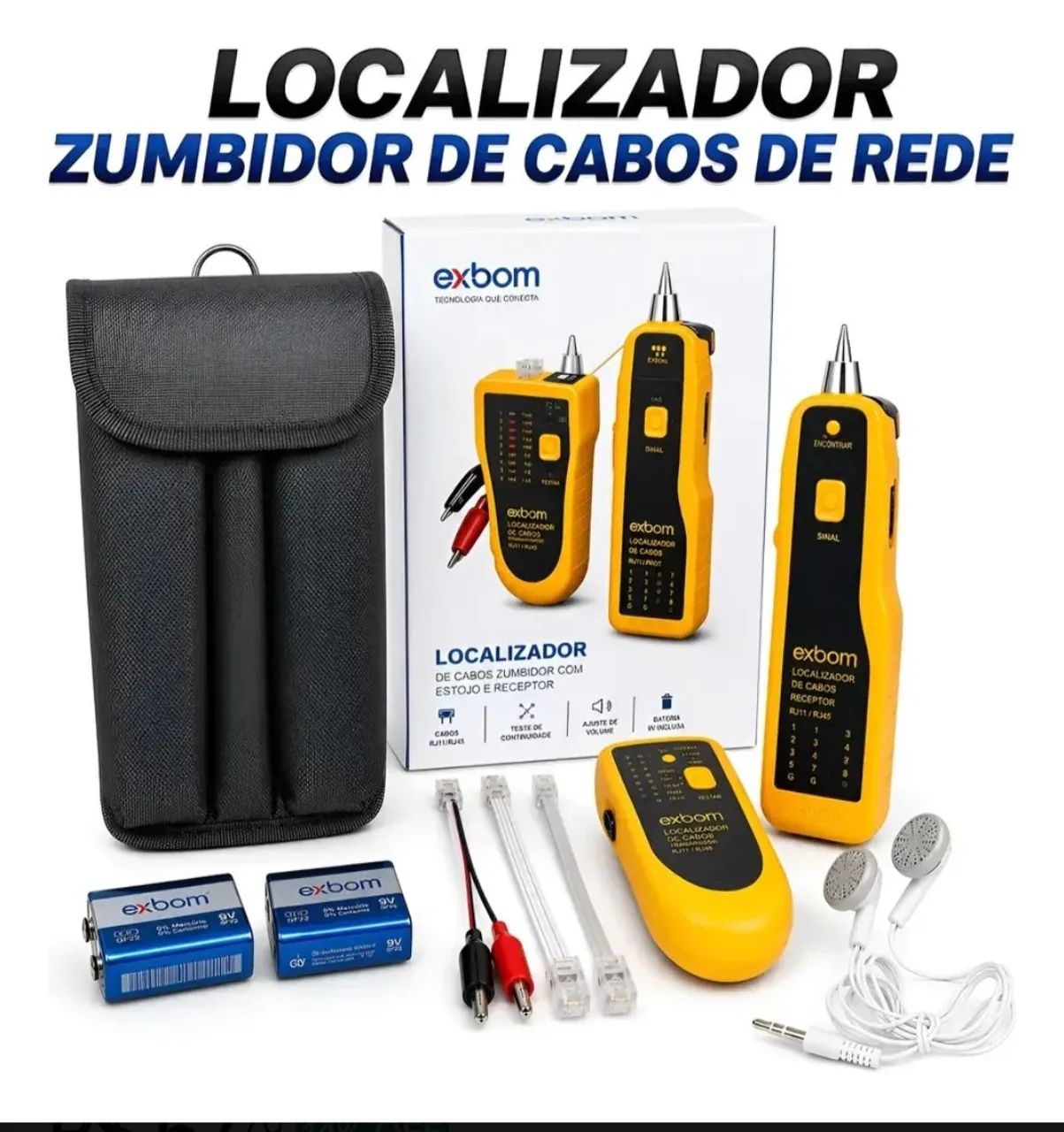 Kit localizador, zumbido e testador de cabos RJ45 - Foto 2