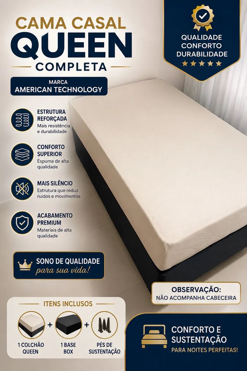 Cama casal queen completa 