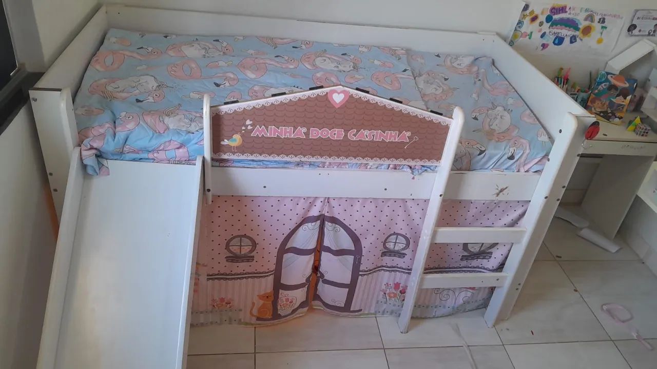 Cama infantil com escorregador  - Foto 3