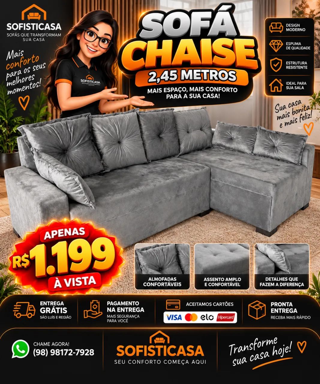 Sofá novos em promoção  - Foto 4
