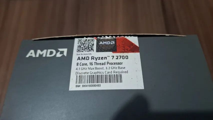 Ryzen 7 2700 4.1GHz, 16 threads + Cooler Box original (Aceito