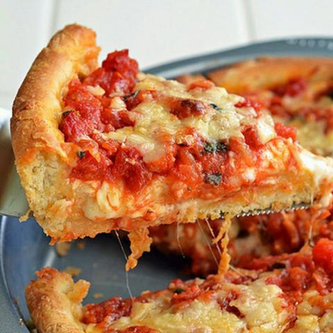 Empresário problemas com a massa de sua pizza