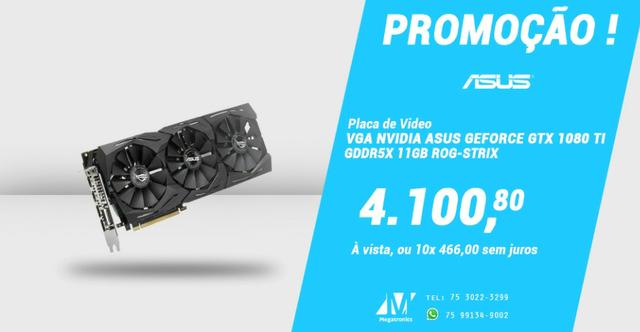Placa de vídeo vga nvidia asus geforce gtx 1080 ti gddr5x 11gb rog-strix-gtx1080ti-o11g-ga