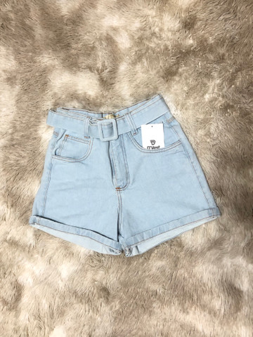 short jeans com cinto feminino