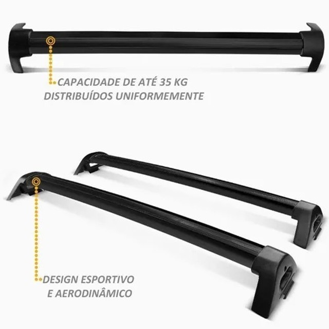 Rack Teto Bagageiro Novo Fiat Palio 2013 2014 4 Portas - Preto / Prata - Foto 5