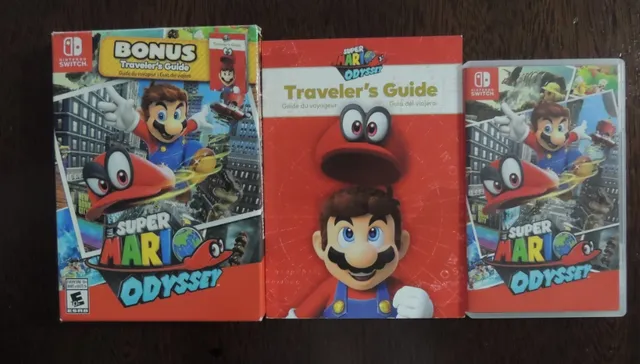 Jogo Super Mario Odyssey + Travelers Guide - Colecionador