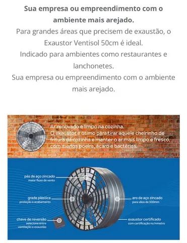 Exaustor / ventilador comercial 50 cm - ventisol - 30/40 CM - Foto 6