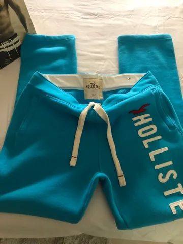 Calça Moleton Hollister original Azul XL - Foto 3