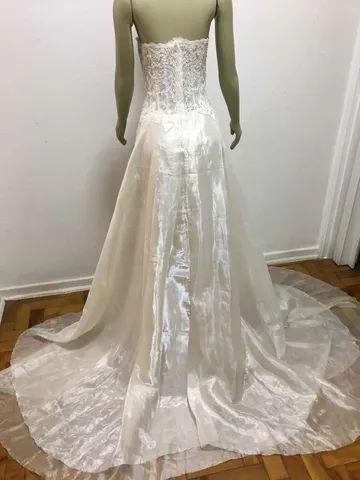 Vestido Noiva Tomara Que Caia Off White  Tam. P Otimo Estado - Foto 4