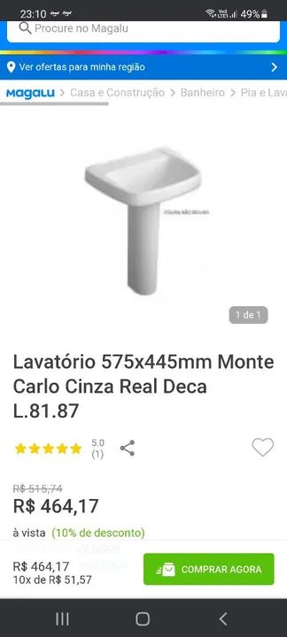 Pia de Banheiro com Coluna Porcelana Branca  - Foto 5