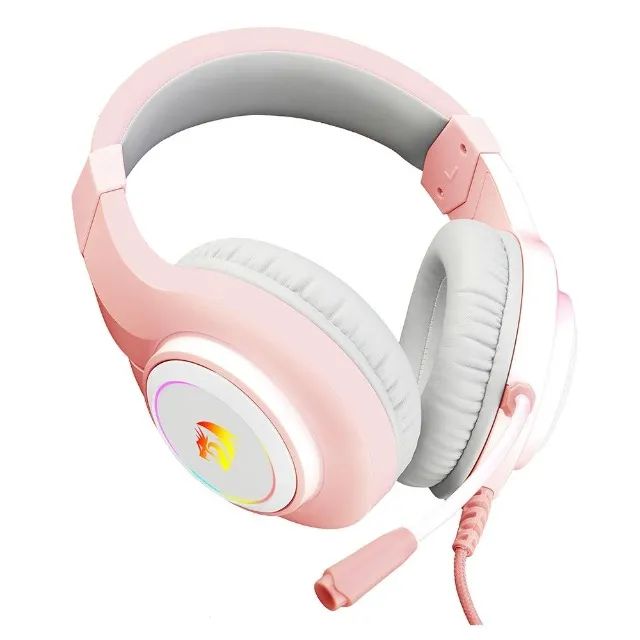 Headset Gamer Redragon Hylas Pink Led RGB P2 C/ Adaptador P3 - WZetta - Foto 5