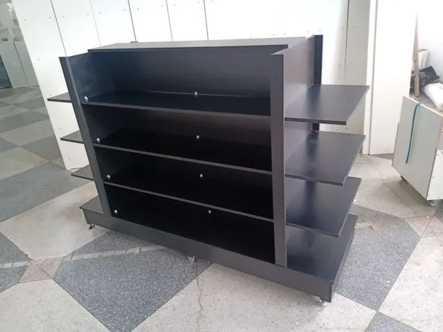 GÔNDOLA C/ PONTA PRATELEIRA PRETA MDF 