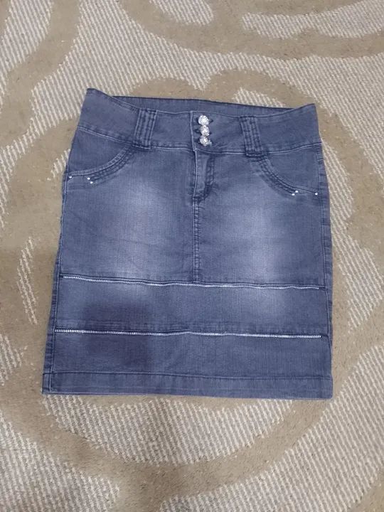 Saia Midi jeans Black - tamanho 40