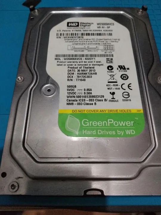 Hds Desktop (PC de mesa) 500Gb. Funcionando perfeitamente.